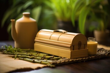 a bamboo steam box for traditional therapy