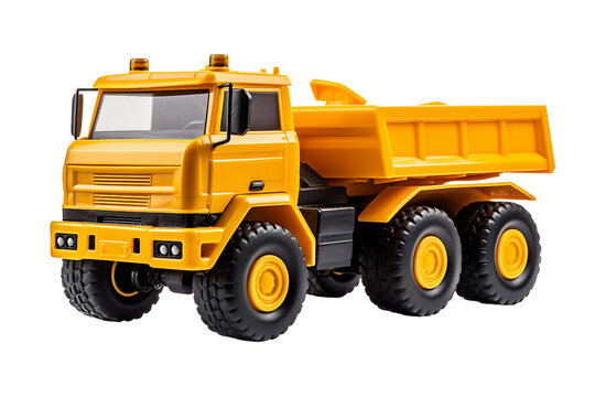 Toy Dump Truck isolated on transparent background, Generative Ai