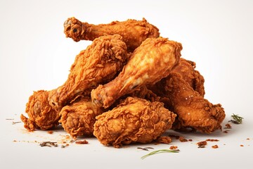 Fried chicken with no background. Generative AI