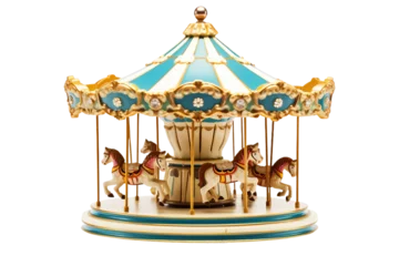 Deurstickers Toy Merry Go Round isolated on transparent background, Generative Ai © AIstudio1