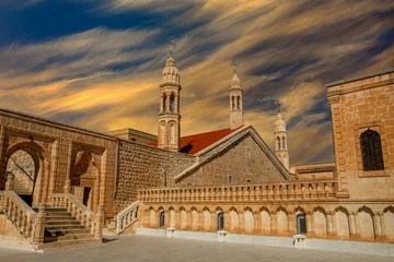 Photo sur Plexiglas Vieil immeuble Mor Gabriel Monastery in Midyat, Mardin. Turkey. Mor Gabriel Monastery is the oldest surviving Syriac Orthodox monastery in the world.