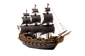 Toy Pirate Ship isolated on transparent background, Generative Ai