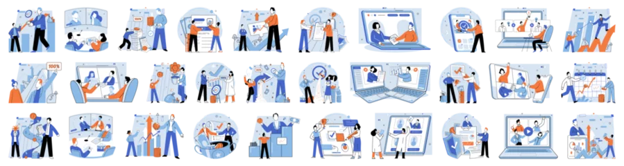 Foto op Plexiglas Business deal. Vector illustration. Success in business often comes from strong partnerships A reliable partner is essential for success business Concepts drive innovation and business development © Dmytro