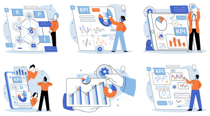 Analysis tool. Business intelligence. Vector illustration Marketing strategies target specific customer segments The concept user experience influences product design A well-executed strategy leads