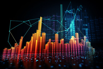 Dynamic Market Chart: Business Stocks on Upward Winning UpTrend Trajectory