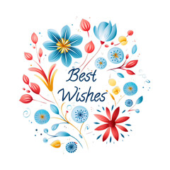 best wishes, greeting, postcard, card, flower, illustration, greeting card