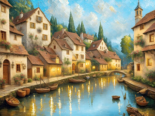 Fototapeta premium European village from 17th century