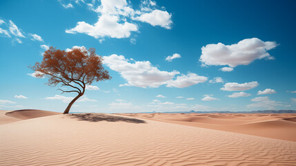 Sahara desert with lonely tree AI Generated Image - 664341587