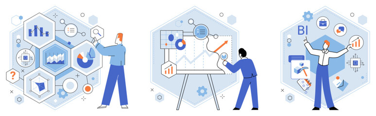 Business strategy. Vector illustration Vector illustrations are versatile and scalable Effective communication is foundation successful collaboration Person-centered design enhances user experiences