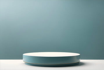 teal minimal cosmetic round podium