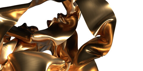 Fototapeta na wymiar gold cloth background texture. 3D illustration.
