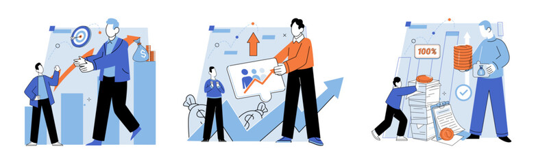 Partnership offer. Vector illustration. A persons success in business often comes from finding right partnership The partnership offer metaphor represents invitation to collaborate and work together