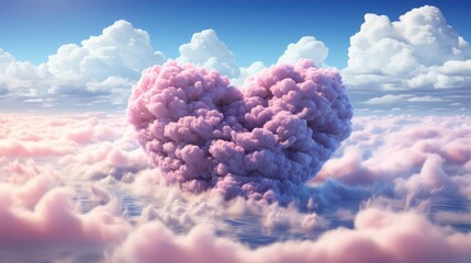 heart and clouds in the sky