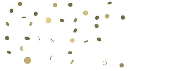 Glittering Spectacle: Captivating 3D Illustration of Glittery Gold Confetti