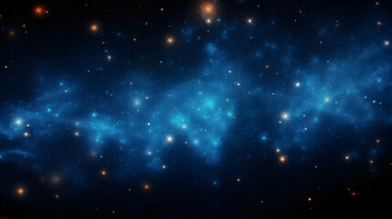 Stars on a Dark Blue Night Sky,  The cosmos filled with countless stars, blue space