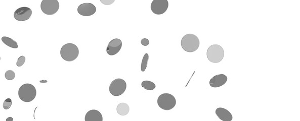silver  Delight: Captivating 3D Illustration of Joyful silver Confetti