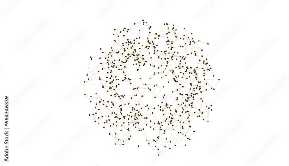 Poster Abstract connected dots and lines. Concept of AI technology, Motion of digital data flow.
