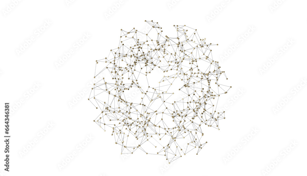 Fototapete abstract plexus blue geometry background. digital technology network connection concept. 3d rendered