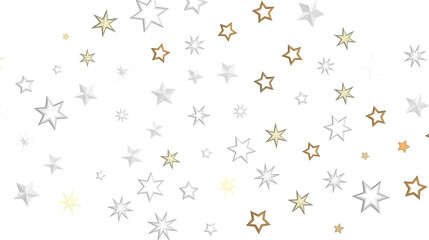 XMAS Stars - Holiday golden decoration, glitter frame isolated -