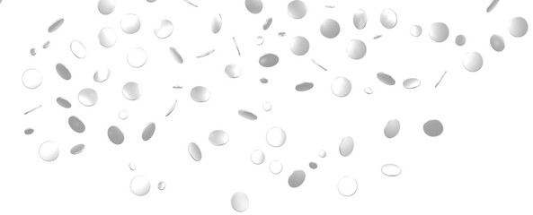 silver  Delight: Captivating 3D Illustration of Joyful silver Confetti