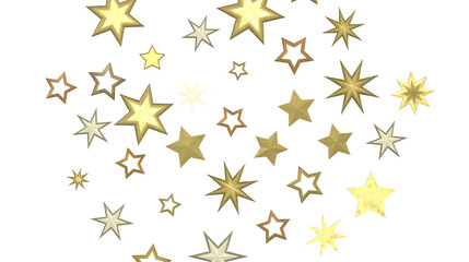 Cascading Christmas Constellations: Brilliant 3D Illustration Showcasing Falling Festive Star Patterns