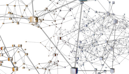 Abstract digital background of points and lines. Glowing plexus. Big data. Network or connection.