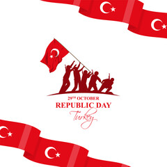 Vector illustration of Turkey Republic Day social media feed template