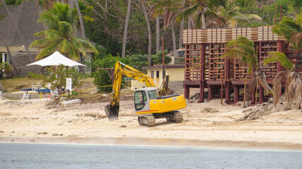 Construction building. Mana Island, Fiji