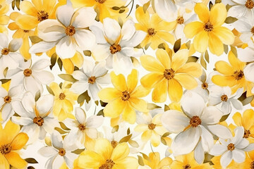 Obraz premium A pattern of yellow flowers