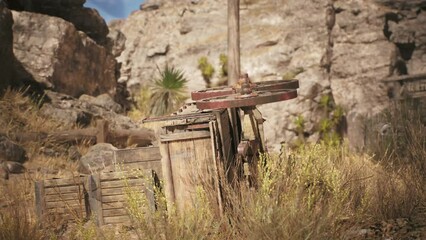 Old West Village, Abandoned Wagon 3D Animations Rendering CGI Cinematic 4K