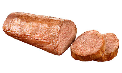 suculento filé mignon grelhado isolado em fundo transparente - carne bovina fatiada