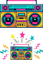 80's Retro pop boombox © Vichallan