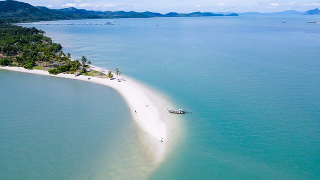 Bird's-eye view of andaman sea Laem Had Beach, Koh Yao Yai, Phang Nga, unseen thailand. Tourist destination, Beautiful beach.
