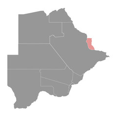 North East district map, administrative division of Botswana.