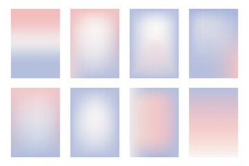 Winter pastel colored gradient. Simple soft background set