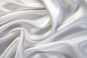Obraz premium Closeup of Rippled White Satin Fabric