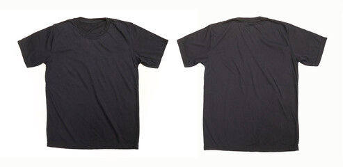 Dark blue T-shirt mock up, front and back view. Male model wearing plain white t-shirt mockup....