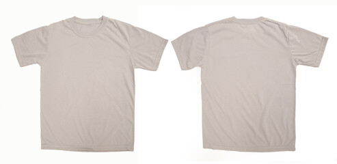 White T-shirt mock up, front and back view. Male model wearing plain white t-shirt mockup. T-shirt...