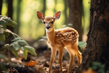 Whitetail Deer Fawn in the Forest