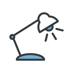Desk lamp icon vector on trendy style for design and print.