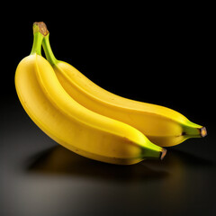 Banana Studio Shot Isolated on Clear Background, Food Photography, Generative AI