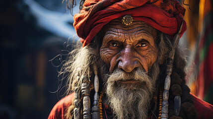 Nepali Shaman Conducts Ceremonial Ritual in Himalayas
