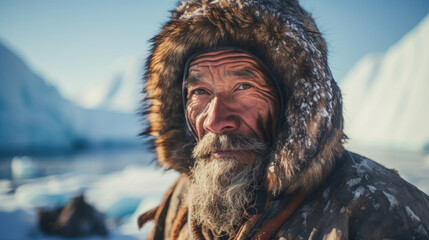 Contemplative Inuit Fisherman: Arctic Connection