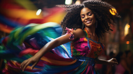 Naklejka premium Brazilian Forró Dancer: Lively Rhythm