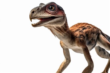 Velociraptor isolated on white background. Generative AI
