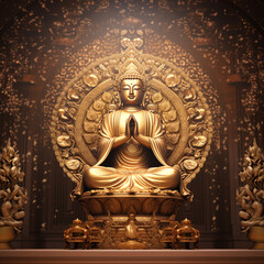 golden buddha statue in the temple