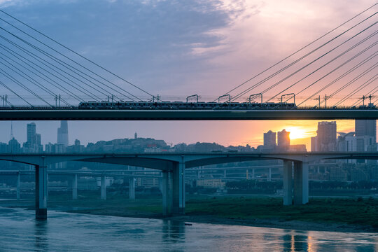 Chongqing urban architecture - south ji door rail bridge