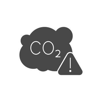 co2, carbon pollution, emission, smoke vector icon