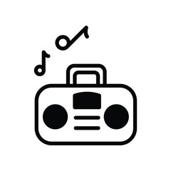 Music Box icon isolate white background vector stock illustration