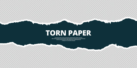 Torn paper blank banner or poster design with ripped cut effect empty text or design space design vector illustration